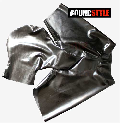 Rubber-Maske angeschlossen an Shorts, selbst hergestellt von boundstyle.de