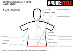 Latex Maßtabelle für Latex-Schnittmuster T-Shirt boundstyle.de