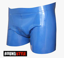 Eigene Rubber-Boxershort in blau selbst hergestellt von boundstyle.de